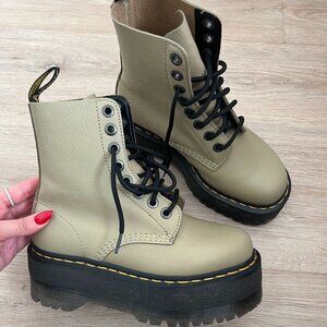 Dr Martens 1460 Max Soft Leather Platform Boots in Tan